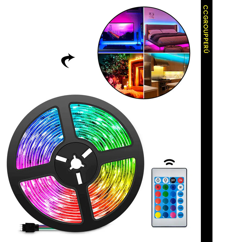 Luces LED RGB 5 METROS CON CONTROL